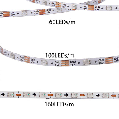 Super Thin 3mm WS2812b LED Strip Light DC 5V 12V Individually Addressable SPI RGB Pixel LED Tape Ribbon Dream Colour DIY
