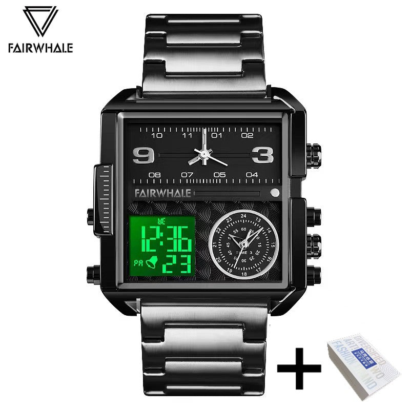 Mark Fairwhale Luxury Quartz Watches Men Fashion Brown Leather Strap Clock Military Waterproof Square Electronic WristWatch 2023