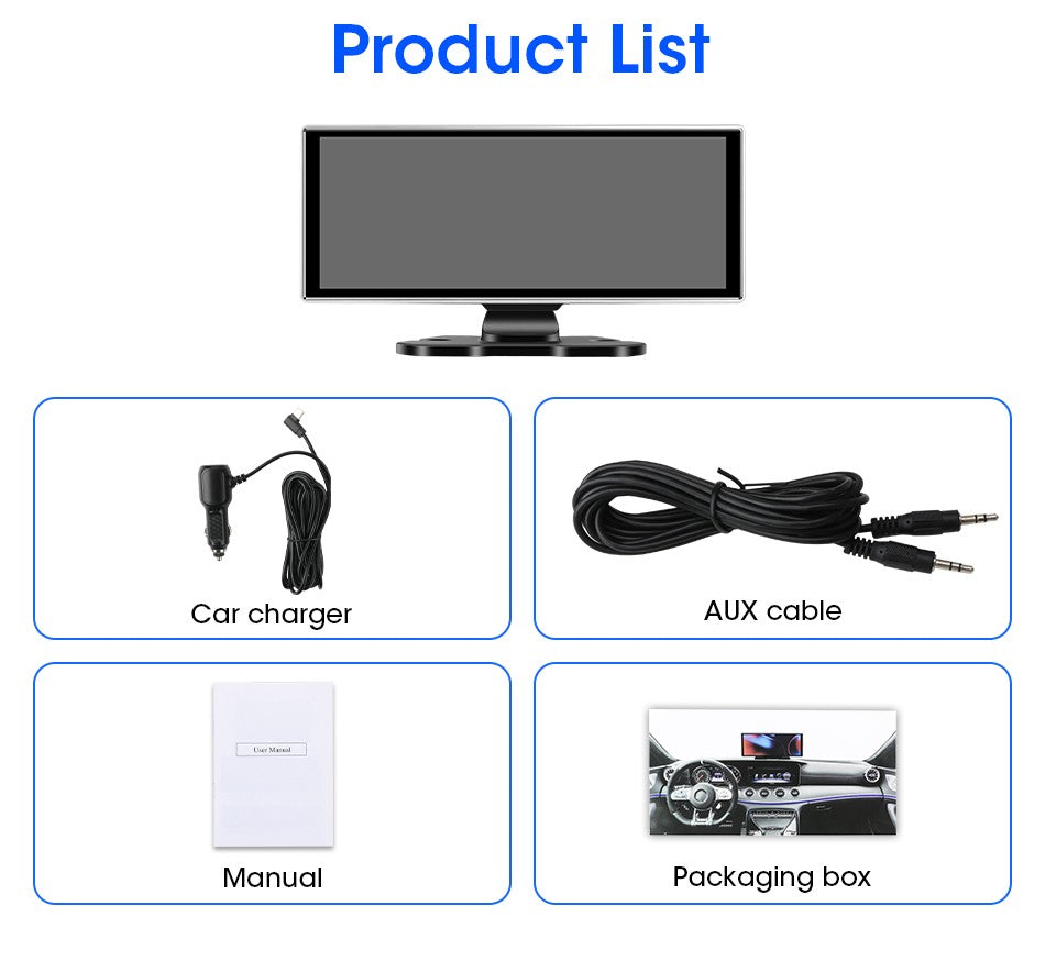 Câmera Veicular 10/11.26 polegadas 4K DVR Automotivo Sem Fio Carplay & Android Auto GPS Navegação Gravador de Vídeo Painel Dupla Lente Wifi FM AUX