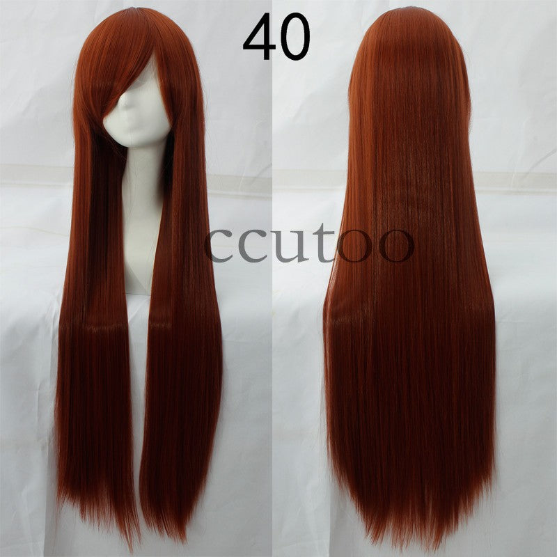 ccutoo 100cm Peruca de Cosplay Reta Sintética de Cabelo Longo de Alta Temperatura 82 Cores Disponíveis