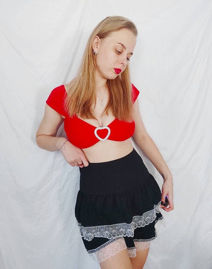 Lolita Cake Mini Skirts Gothic Japanese Harajuku Girls Purple Pink Plaid Pleated Skirt Punk Sweet Lace Kawaii Cosplay Costume