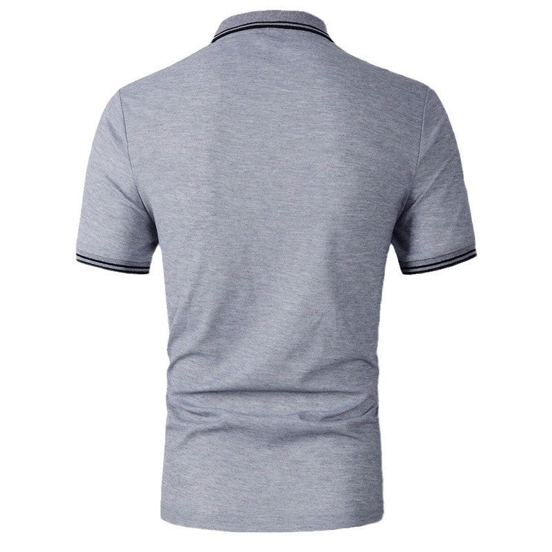 100% Polyester New Men Clothes Summer Short Sleeve Fashion Business Casual Lapel Polo Shirt Logo Print Men Sport Golf Polo Shirt