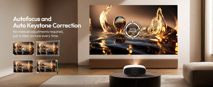 Projetor VEVSHAO A22 Full HD 1080P 4K 1000ANSI Android WiFi Foco Automático 10W*2 Projetor de Home Theater para Reuniões de Escritório e Vídeo