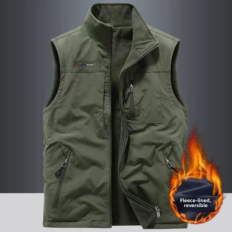 Colete Masculino Esportivo e Moderno, de Couro, para Lazer ao Ar Livre, de Alta Qualidade, Pesca, Corta-Vento, Quente, Confortável e Versátil, Respirável