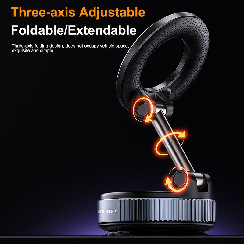 Suporte magnético forte para telefone Xiaomi, design dobrável, suporte automotivo a vácuo ajustável em 360° para celular para transmissão ao vivo em iPhone