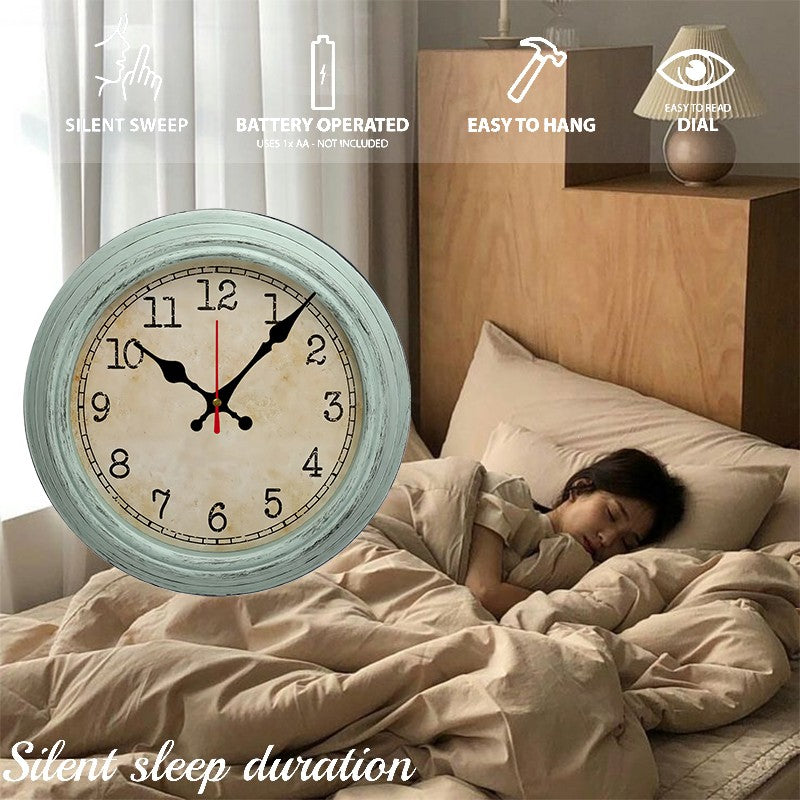 Simple Design Wooden Round Silent Hanging Wall Clock, Suitable For Living Room, Office, Study Room, Bedroom, Home Decoration