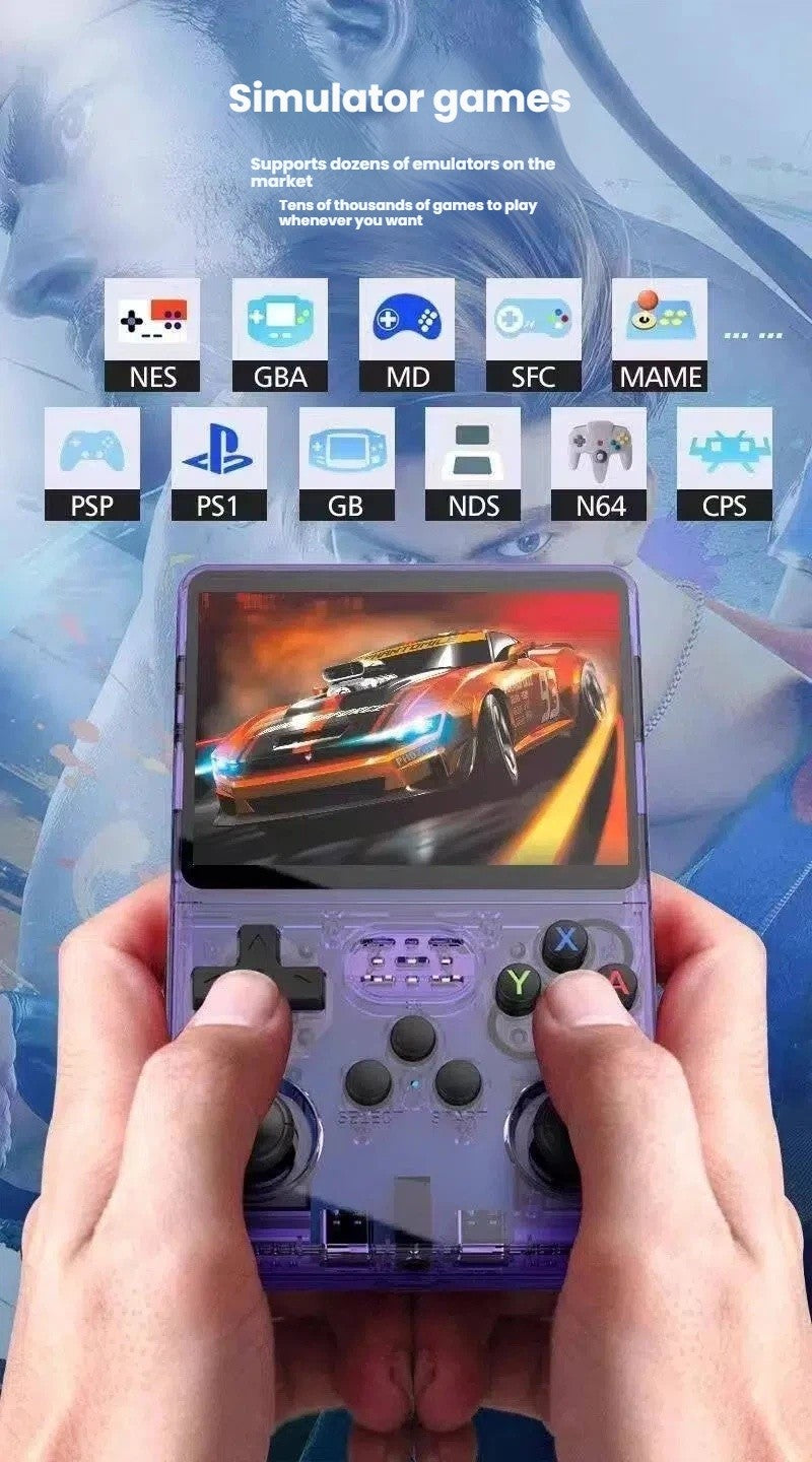 Open Source R36S Retro Handheld Game Console, Linux System, 3.5" IPS Screen, Portable Pocket Video Player, 64GB Preloaded Games