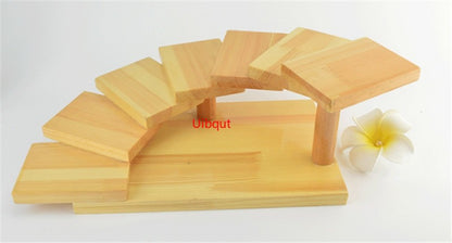Japanese wooden wood Cuisine Sushi Bridge Boats Pine Creative Sushi Sashimi plate Platter Sushi Tableware Decoration Ornament