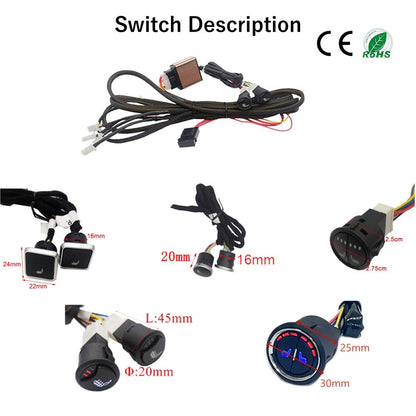 Conjunto Universal de Aquecedores de Assento de Carro Embutidos para 2 Assentos com Fio de Liga 12V Almofada de Aquecimento Rápido e Sistema de Interruptor de Controle Duplo de 3 Níveis