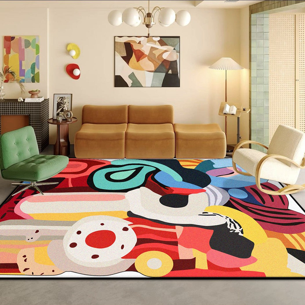 Creative Design Living Room Carpet Colorful Trendy Fluffy Non-slip Parlor Table Floor Mat Children Bedroom Bedside Rug ????? ???