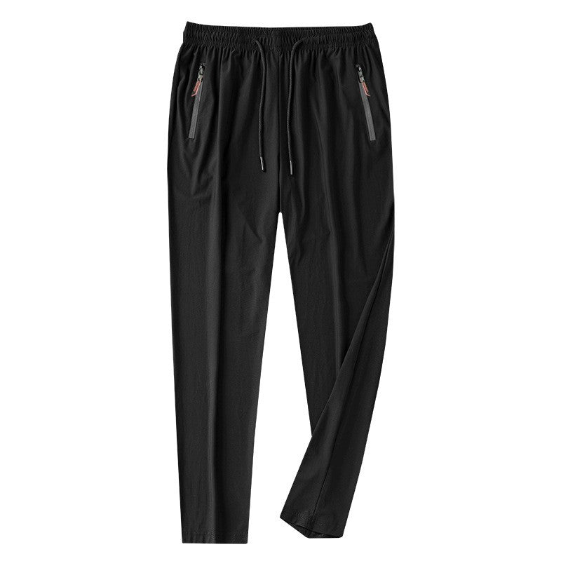 2024 Summer men's casual pants slim fit thin Korean version ice silk pants Jinlun sports pants straight tube quick drying pants