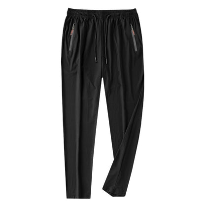 2024 Summer men's casual pants slim fit thin Korean version ice silk pants Jinlun sports pants straight tube quick drying pants