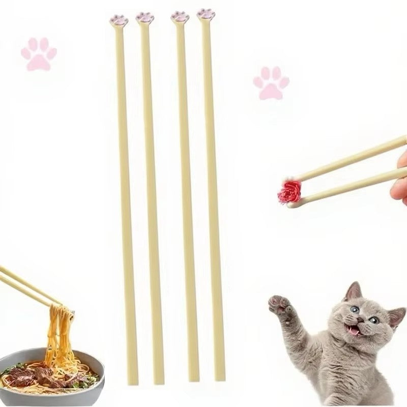 Novos Hashis Patinha de Gato Para Bebês Crianças Iniciantes Hashis Práticos Fáceis de Usar Auxiliar de Aprendizagem Ferramentas de Cozinha para Jantar