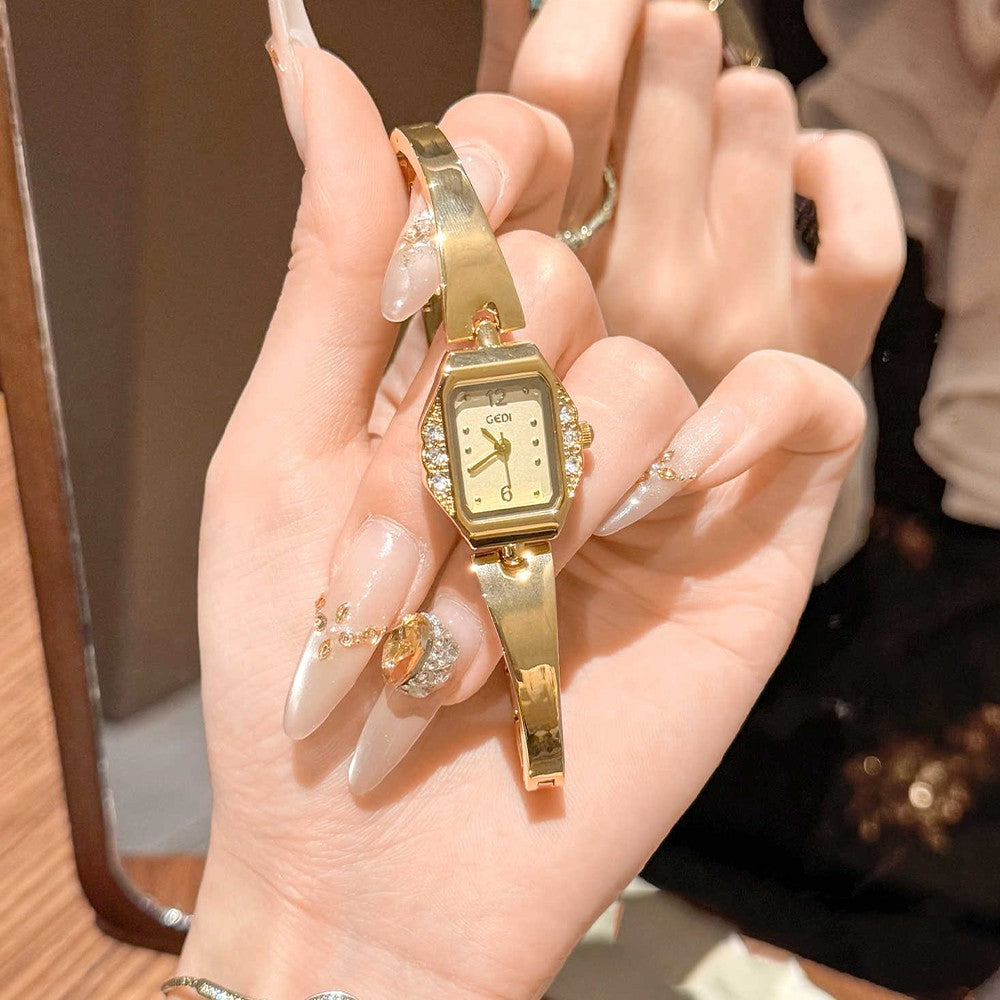 GEDI Square Watch Woman Gold Silver Small Dial Fashion Quartz Women's Wristwatches Ladies Luxury Vintage Bracelet Watch Gifts