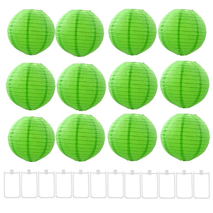 12pcs 10cm/4inch Yellow Paper Lanterns Party Decorations For Summer Hawaii Thanksgiving Halloween Christmas Birthdays Weddings