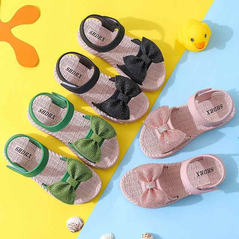 Girls Sandals Summer New Arrival Korean Style Big Kids Casual Flat Soft Sole Princess Shoes Versatile Little Girls Beach Sandals