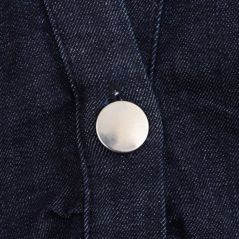 ETJ 2025  Spring New 1975 series denim MIDI dress with lapel side zipper fashion