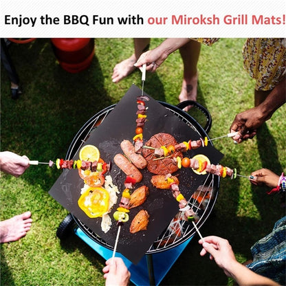 Non stick BBQ Grill Mat 40*33cm Party Mat Black Barbecue Plate Cooking Grilling Sheet Heat Resistance Easily Clean Kitchen Tools