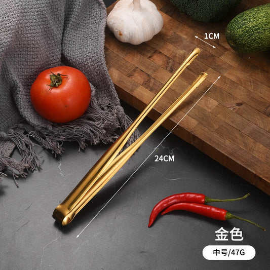 Pinça de churrasco em aço inoxidável 304, pinça de churrasco estendida, pinça de bife com dentes, pinça para alimentos