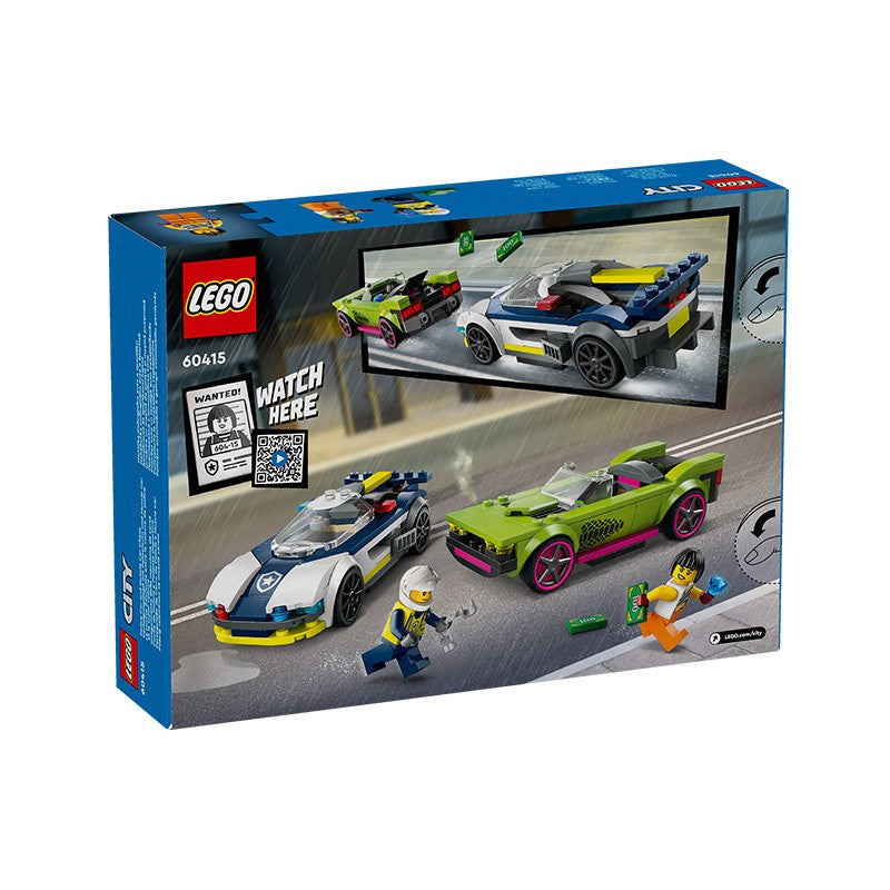 LEGO City 60415 Polícia Perseguindo Meninos e Meninas com Cão de Polícia Quebra-Cabeça Blocos de Montar Brinquedo Infantil Presente