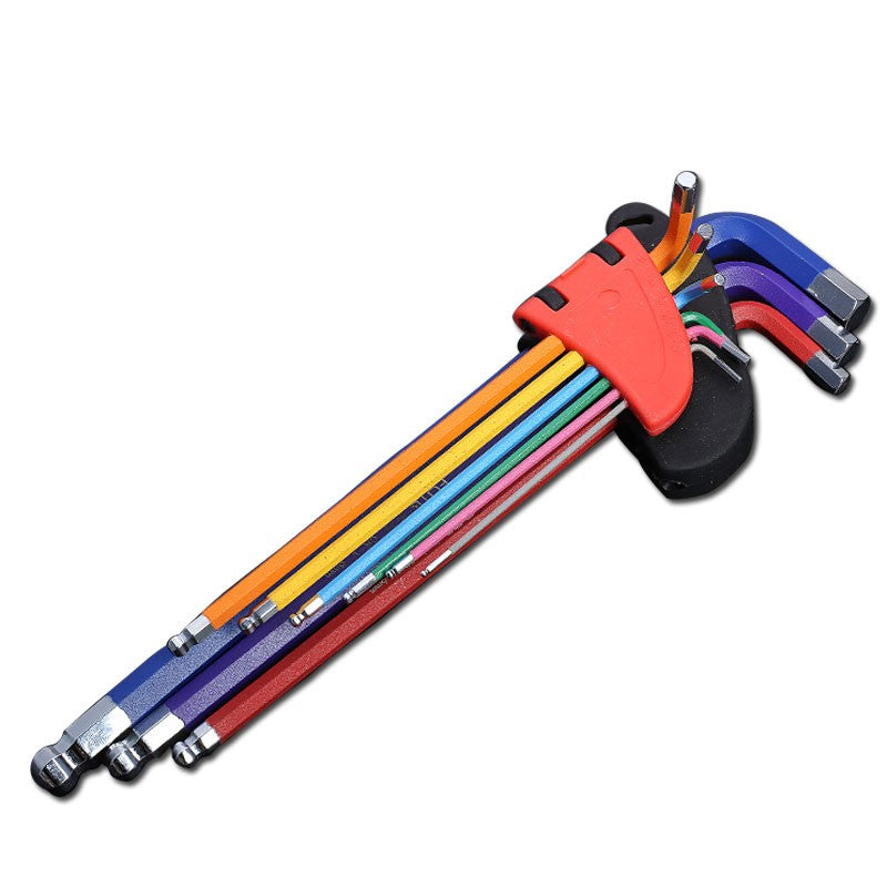 Conjunto de Chaves Soquete Allen 1.5-10mm Chave Torx Estrela Dupla-Ponta L Colorida Chave Allen Hexagonal com Ponta Esférica Ferramentas Manuais de Reparo Chave Universal