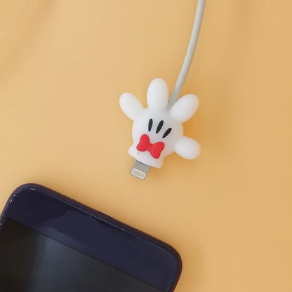 Disney Anime Mickey Mouse Charger Cable Protector Kawaii Stitch Minnie Usb Data LineHead Protection Cover Gifts