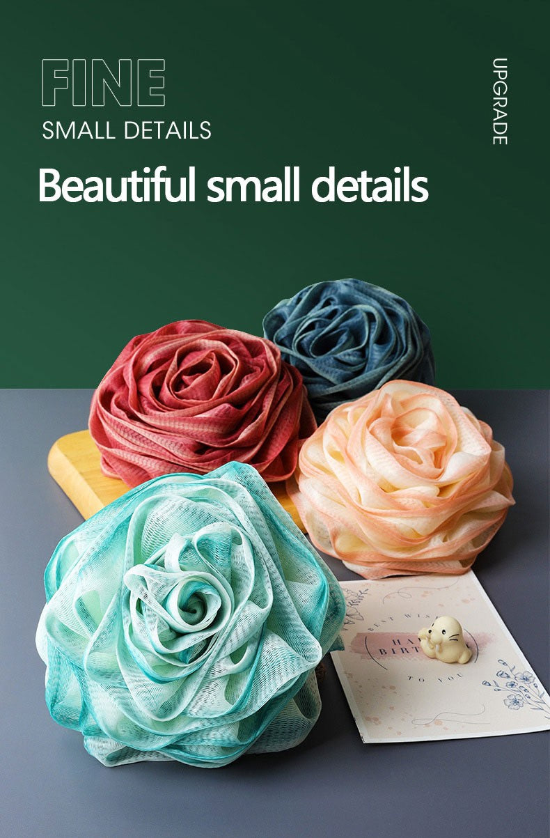 Elastic Mesh Lanyard Design, Body Cleaner Exfoliating Bath Flower, Nylon Cleaning Brush Bath Puff Body Cleaning