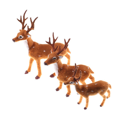 1pc 15cm/ 20cm/25cm New Cute Christmas Simulation Plush Plastic Reindeer Xmas Elk Plush Toy New Year Decorations