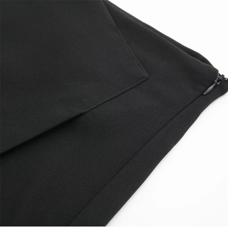 MUJER 2025 Asymmetric Skort For Women Black High Waist Mini Skirt Shorts Women C