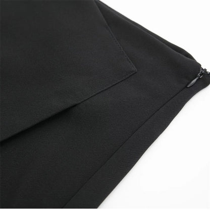 MUJER 2025 Asymmetric Skort For Women Black High Waist Mini Skirt Shorts Women C