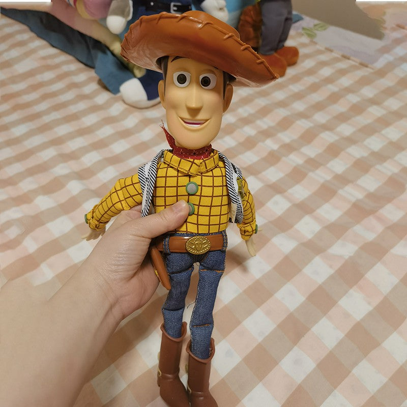 40cm Anime Disney Toy Story 4 Figures Talking Woody Buzz Jessie Rex Action Figurines Decor Model Collection Xmas Gifts