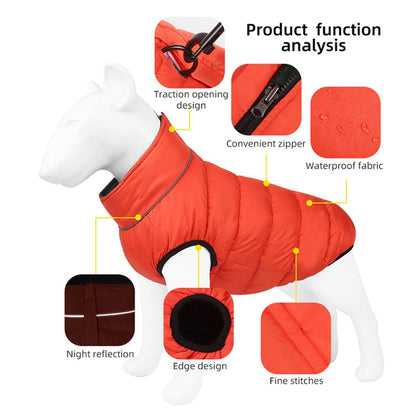 Autumn Winter New Double-Sided Warm Dog Cotton Clothes Pet Clothes One Piece through the Winter Dog Clothes