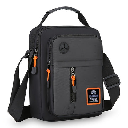 Stylish Men's Crossbody Bag with Headphone Jack, Multiple Pockets, Adjustable Strap, Ideal for Casual, Vacation Travel, Holiday