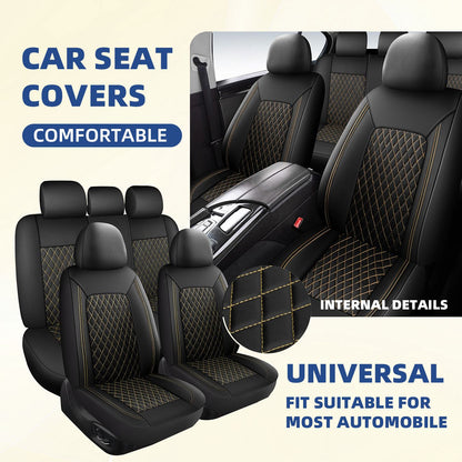 Conjunto Completo de Capas de Assento de Carro Universais para SUV Sedan Van - Banco Traseiro Dividido Dianteiro Proteção Interna Automotiva 0910