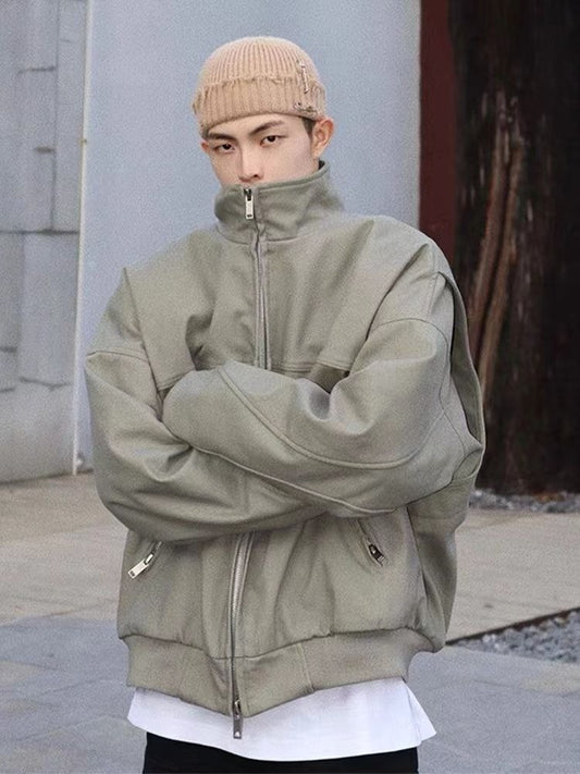 Alpha MA1 Pilot Jacket Men's Short Sleeve Stand Collar Clean Fit Outerwear High Street Style American Baseball Jacket