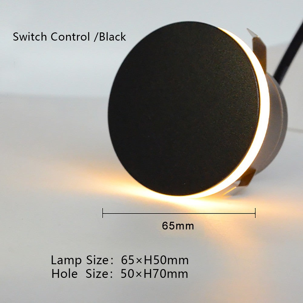 SANDIY Led Step Light Recessed Wall Lamp Round Stair Lighting Waterproof Indoor&Outdoor Luminaire for Bathroom Yard Balcony Deck