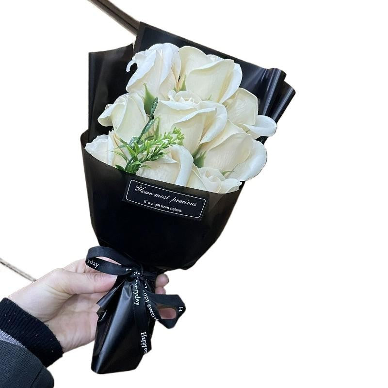 9 Heads Soap Flower Rose Bouquet Artificial Flower For Christmas Wedding Birthday Party Valentine's Day DIY Gift Home Decoration