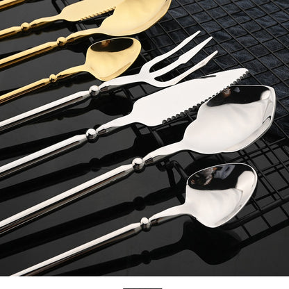 Conjunto de Talheres em Aço Inox 304 Preto Espelhado Conjunto de Talheres Faca de Bife Garfo Colher para Lava-louças