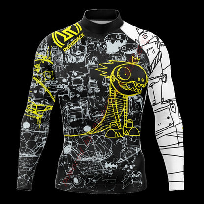 New Summer Men's Rashguard Long Sleeve Surfing Shirts Sunscreen Lycra Fabric Surf Sweatshirt UV Protection RightTrack Swimwear