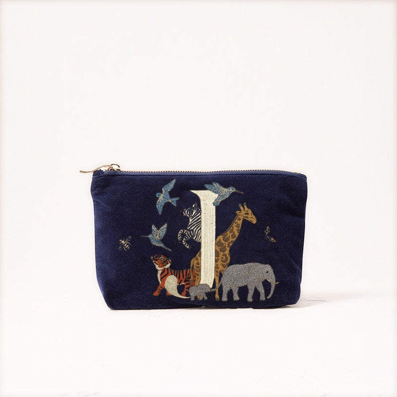Cute Animal Letter Print Velvet Clutch Makeup Bag - Fashionable And Stylish Cosmetic Pouch for Women