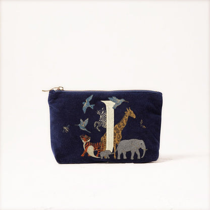 Cute Animal Letter Print Velvet Clutch Makeup Bag - Fashionable And Stylish Cosmetic Pouch for Women