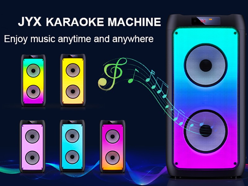 T10-T Wireless Bluetooth Speaker, Karaoke Machine with 2 Microphone, Home Karaoke Party Speaker with Led Light, Stage Subwoofers
