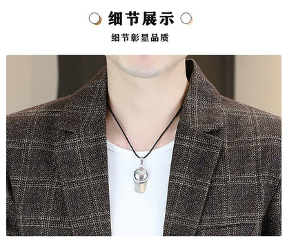 Blazer's New Men's Fashion Outdoor Travel Camping Youth Wedding Hosting Campus Slimming Casual Checkered Korean Version Blazer