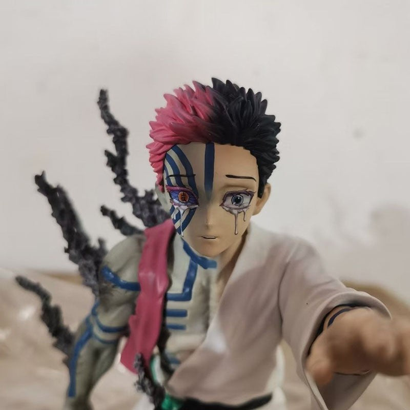 17cm Demon Slayer Figure Akaza Anime Action Figure PVC Estatueta Colecionável Modelo Brinquedos Infantis Presentes de Halloween Boneca Enfeites