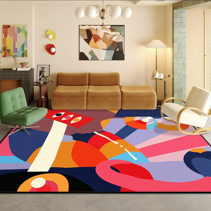 Creative Design Living Room Carpet Colorful Trendy Fluffy Non-slip Parlor Table Floor Mat Children Bedroom Bedside Rug ????? ???