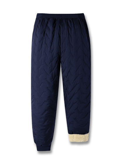 New Thickened Winter Pants Men Windproof Warm-Keeping Sweatpants Lambswool Casual Down Cotton Male Trousers Joggers Sportwear