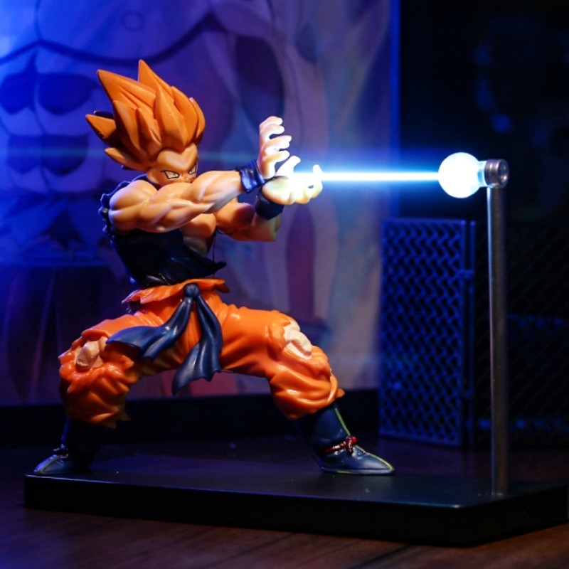 Dragon Ball Son Goku Night Light Anime Touch Kamehameha Night Light Creative Desk Decoration Cool Model Doll Boys  Gifts
