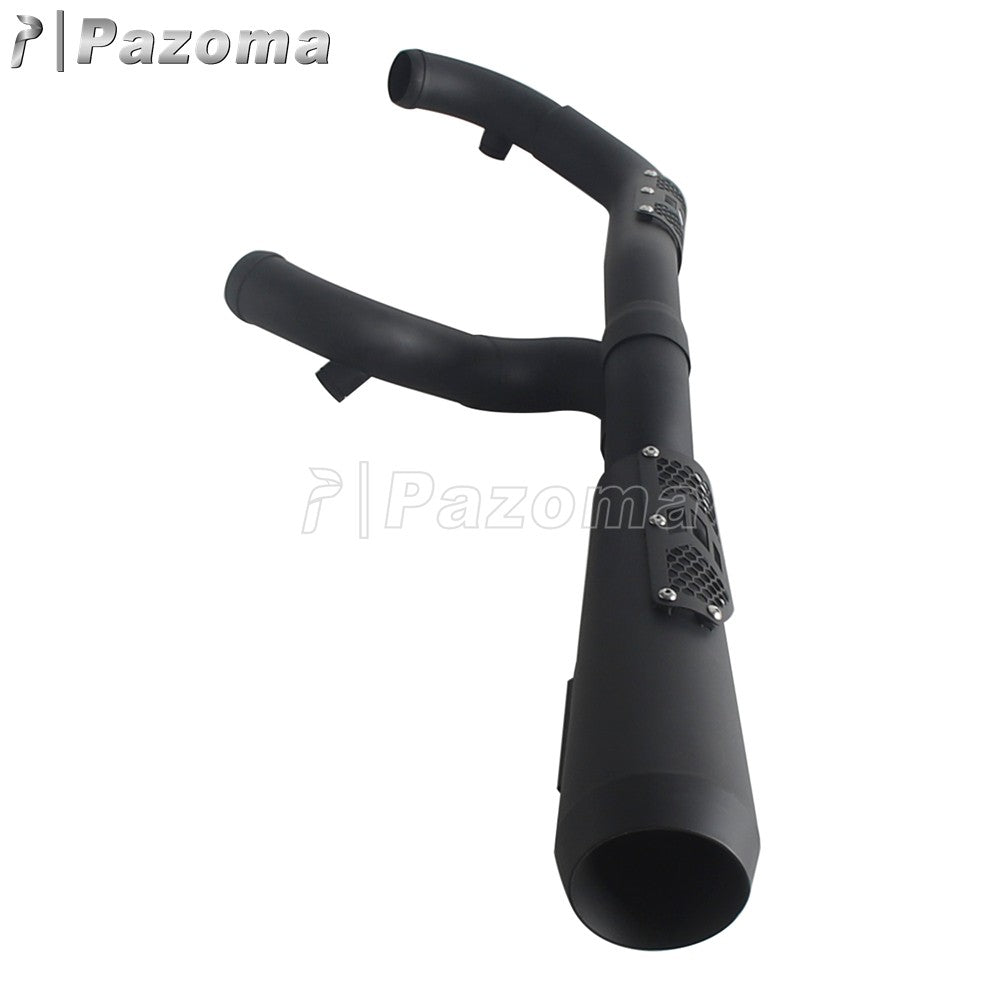 Pazoma 2-in-1 Exhaust Muffler Motorcycle Stepped Exhausts System For Harley Dyna Low Rider Street Fat Bob Super Wide Glide 06-17