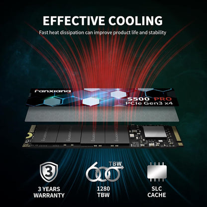 Fanxiang S500 Pro M.2 SSD Disco Rígido 1TB 2TB 3500MB/s NVMe M2 SSD 512GB PCIe 3.0 Unidade de Estado Sólido Interna Para Notebook PC de Mesa