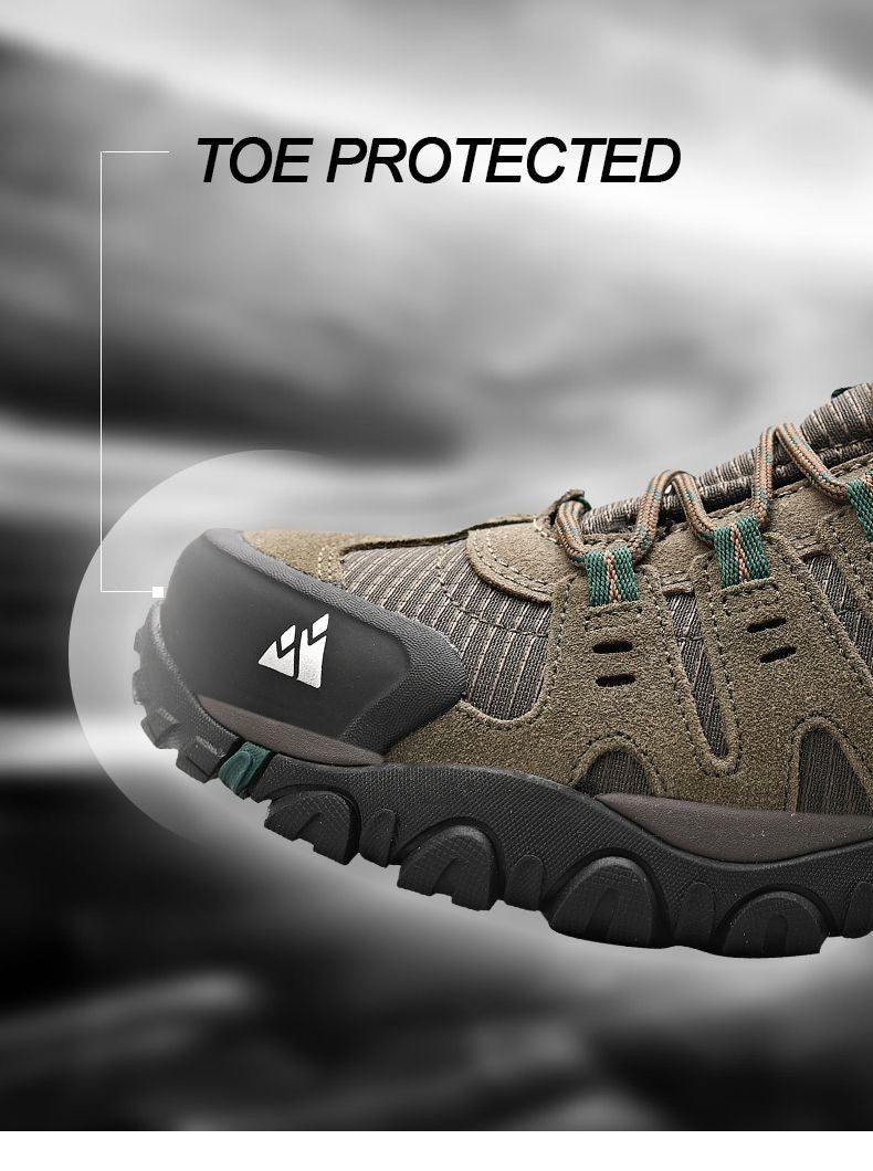 HIKEUP Tênis Masculino de Caminhada em Couro Camurça, Calçados Outdoor Resistentes ao Desgaste Masculinos para Trekking, Caminhada, Caça e Tênis Táticos